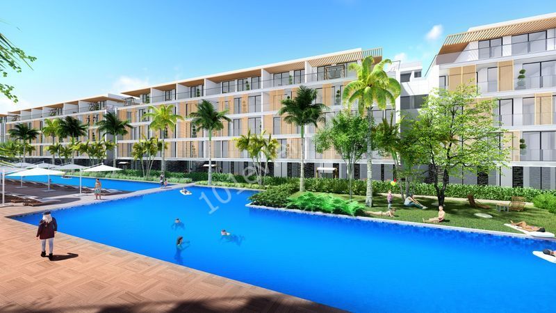 1, 2, 3 and 4 bedrooms + shared swimming pool + very close to the beach + Apartments for sale with payment plan on Iskele ** 