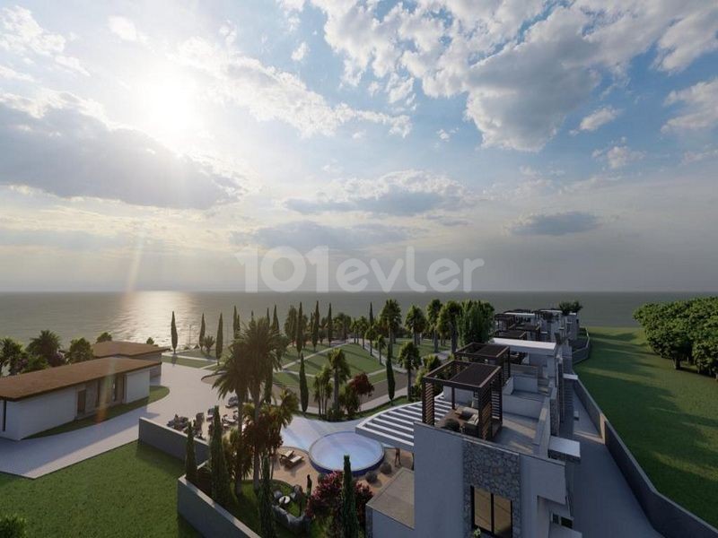 Modern 3+1 Villalar + Özel Havuz + Çatı Teras + Esrarengiz dağ ve deniz manzaralı 