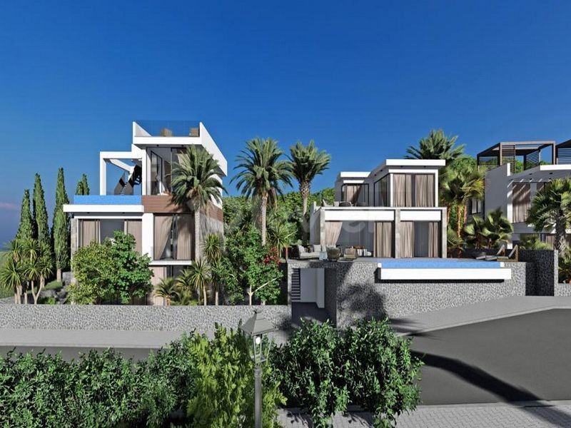 Modern 3+1 Villas + Private Pool + Roof Terrace + Uncanny mountain and sea views 