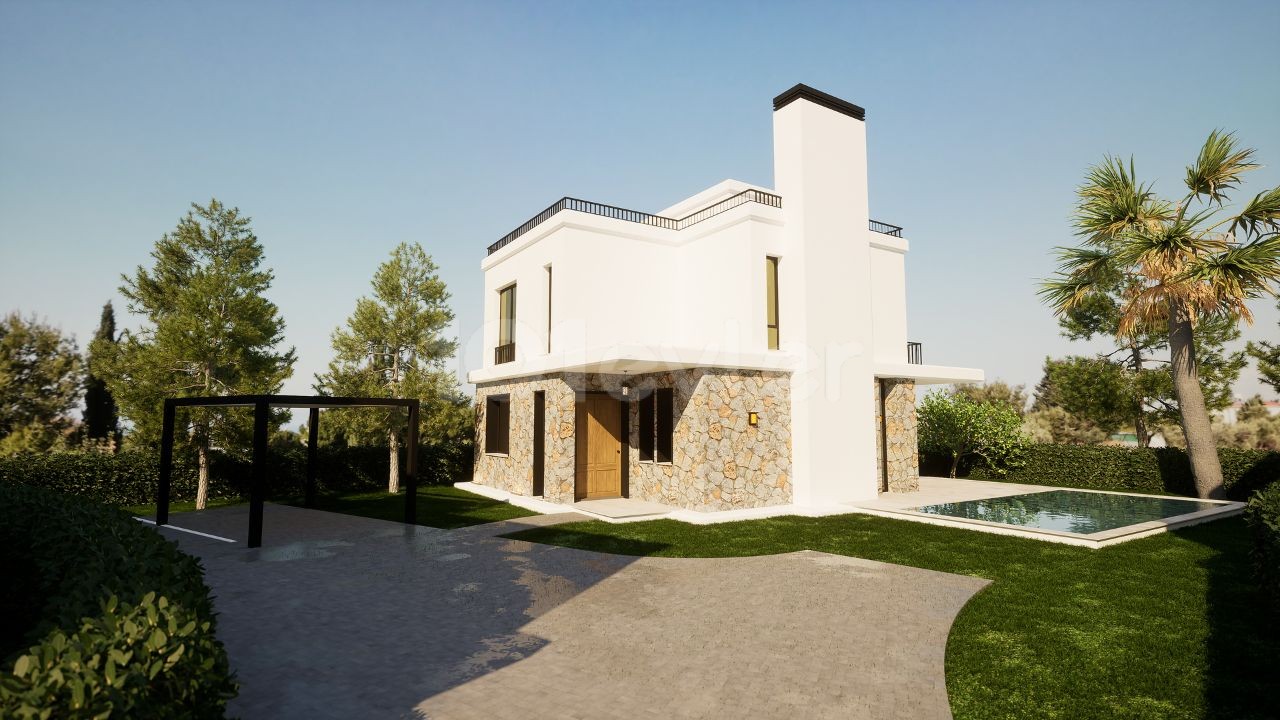 Edremitte 4+1 Modern Villalar + Ortak Yüzme Havuzlu + Şömineli + Çatı teras ref 234h-2