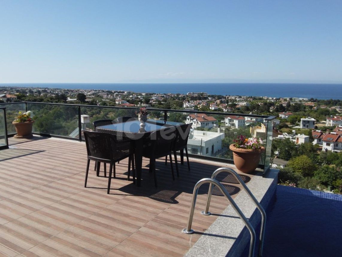 3+1 Villa with Excellent Sea View in Lapta + Private swimming pool ref 1976