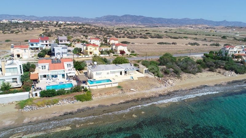 PRE 74 TURKISH TITLE DEED, ON THE BEACH WITH A PRIVATE POOL, 3 BEDROOM BUNGALOW IN BOGAZ