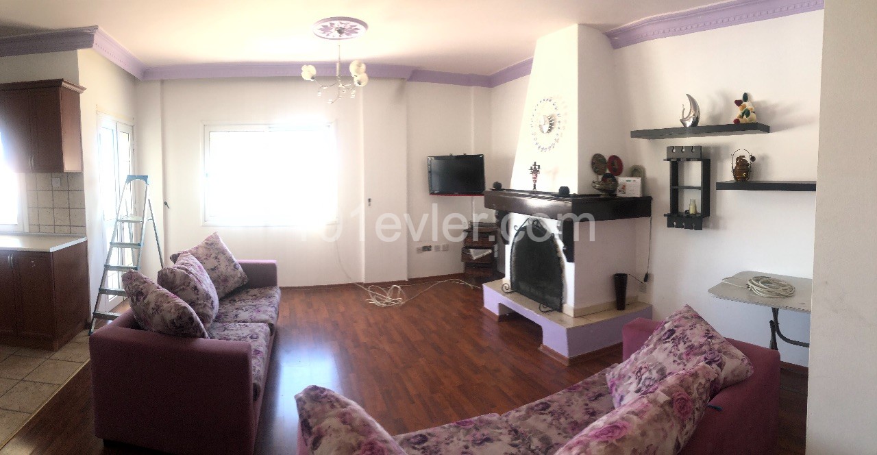 3 + 1 furnished apartment with fireplace for sale in Metehan district ** 
