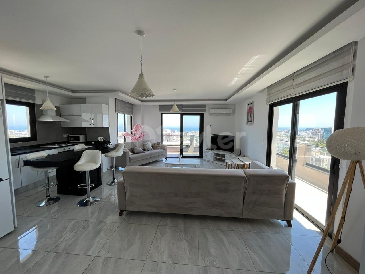 2+1 Penthouse For Rent With Sea And Mountain Views ** 