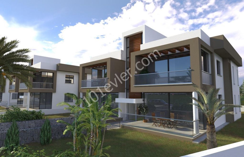 2+1 flats in Cyprus Girne Alsancak with modern design large terrace and garden use.