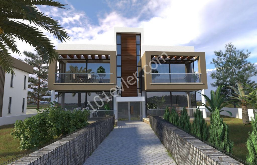 2+1 flats in Cyprus Girne Alsancak with modern design large terrace and garden use.