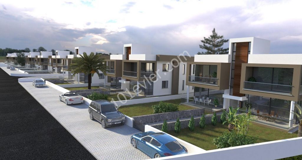 2+1 flats in Cyprus Girne Alsancak with modern design large terrace and garden use.