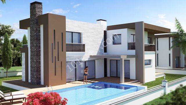 Girne Ozanköy'de Taşınmaya Hazır Lüks Modern Özel Yüzme Havuzlu Satılık 4+1 Villa