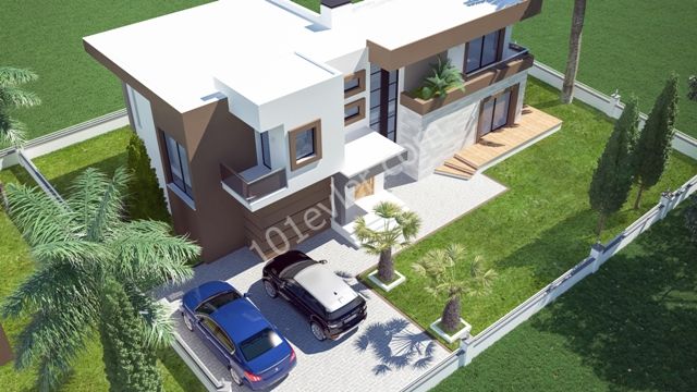 Girne Ozanköy'de Taşınmaya Hazır Lüks Modern Özel Yüzme Havuzlu Satılık 4+1 Villa