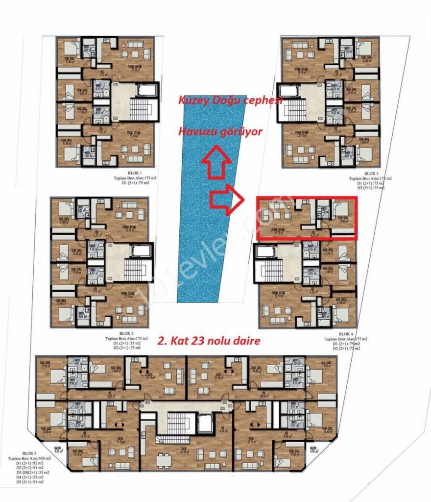 Kıbrıs Girne de Satılık 2+1 Residence Daire