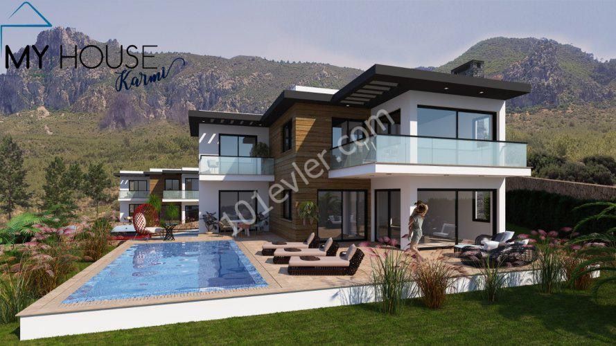 Luxury Villas for Sale with a Private Swimming Pool 4+1, 5x10 with Unobstructed Sea Views in Kyrenia, Cyprus ** 