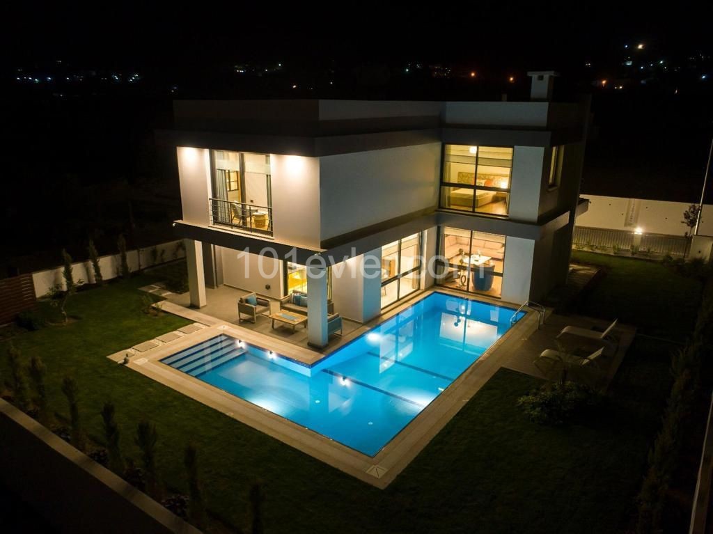 Luxury 3+1 Villas with Swimming Pool for Sale in Yesiltepe Kyrenia 
