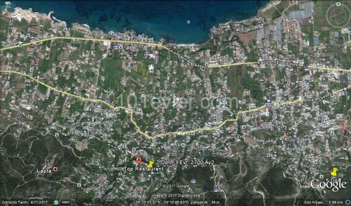  NORTH CYPRUS KYRENİA LAPTA MOUNTAIN AND SEA VIEW LAND FOR SALE