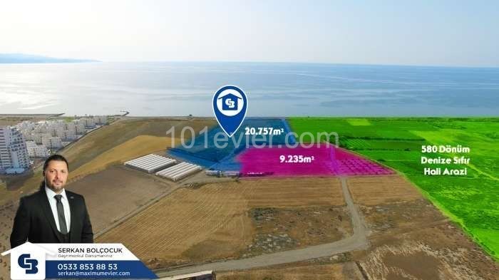 NORTH CYPRUS GUZELYURT GAZİVEREN TURKISH TITLE LAND WITH SEA VIEW IN