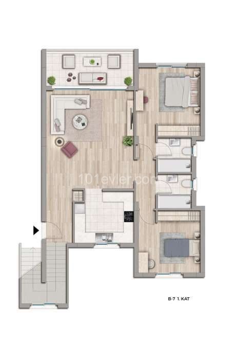 KKTC GİRNE ESENTEPE MUHTEŞEM DENİZ MANZARALI 2+1 ULTRA LUX PENTHOUSE SATILIK