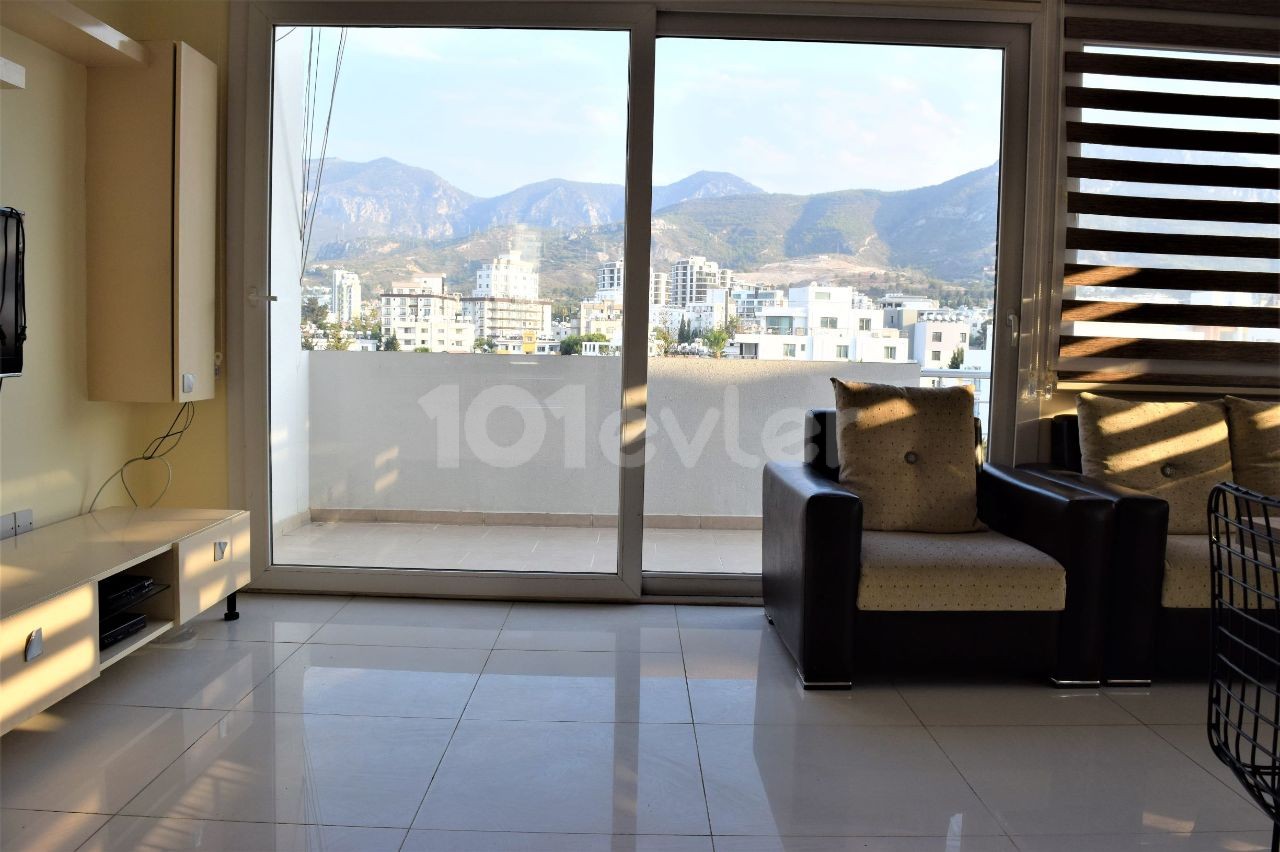 2+1 Penthouse with Large Balcony for Rent in Kyrenia Center