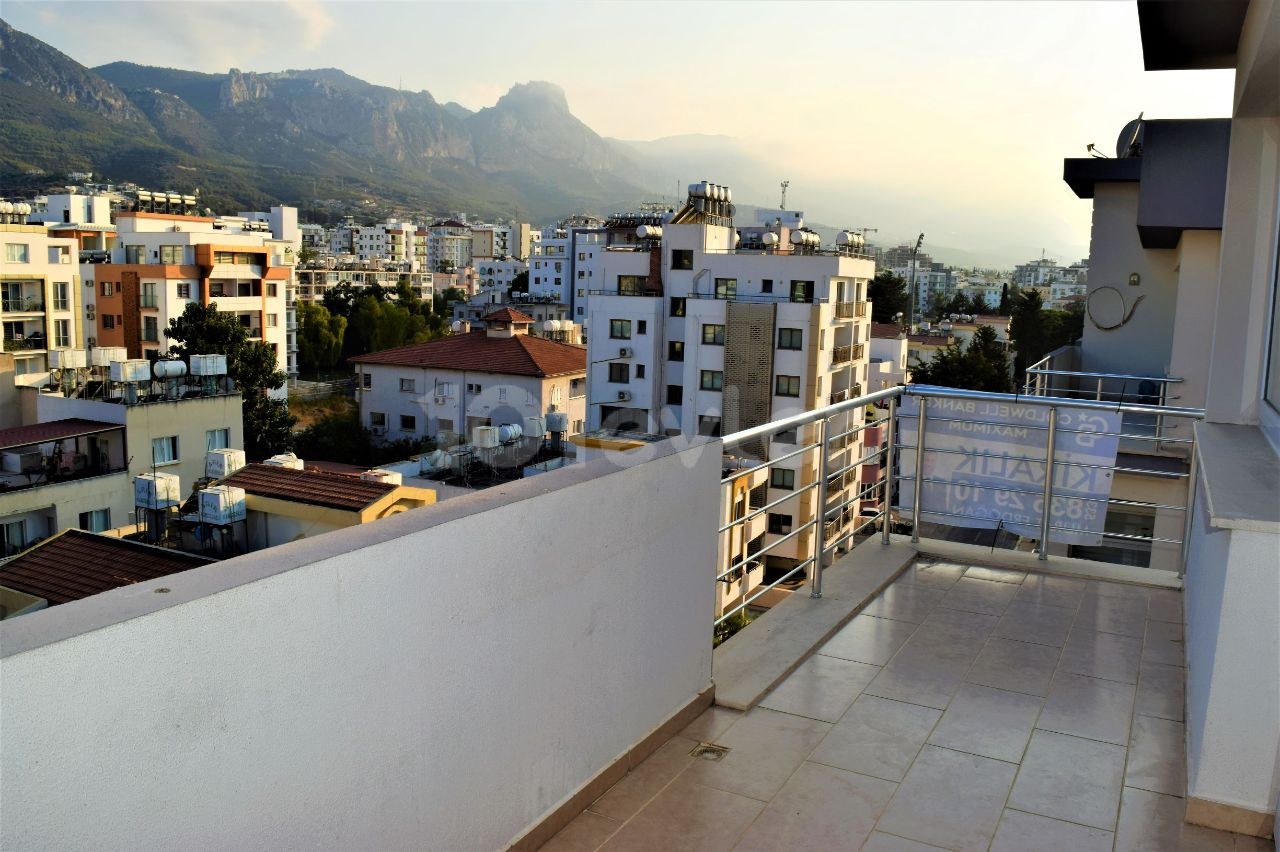 2+1 Penthouse with Large Balcony for Rent in Kyrenia Center