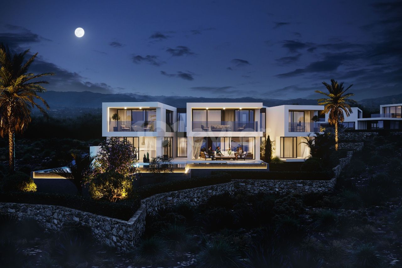 Luxury 6 + 1 Villas for Sale by the Sea in Kyrenia Çatalköy Region with Turkish Cob ** 