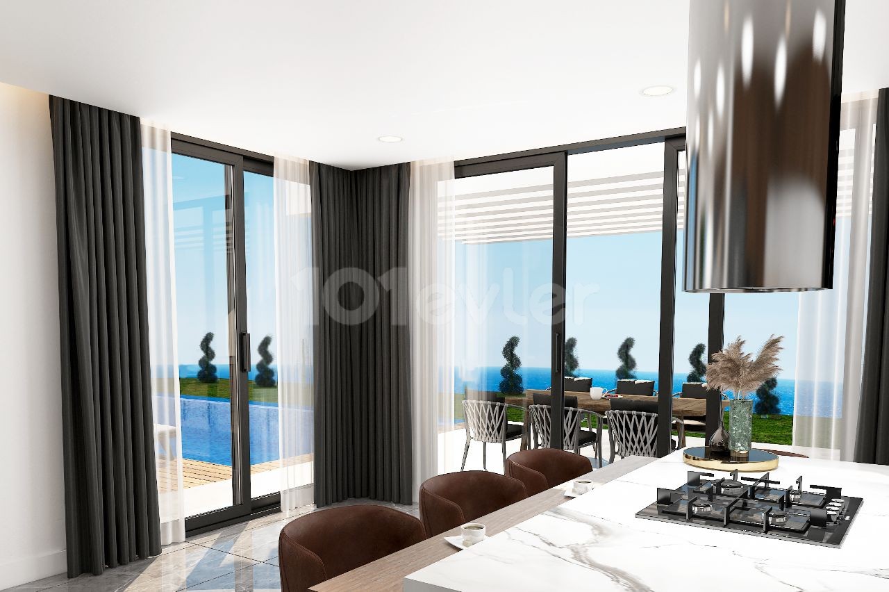 Luxury 6 + 1 Villas for Sale by the Sea in Kyrenia Çatalköy Region with Turkish Cob ** 