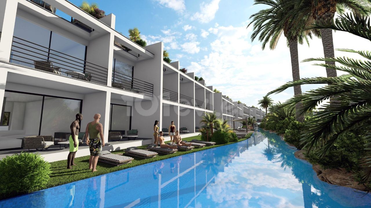 1+1 GARDEN AND UPPER FLOOR FLATS FOR SALE IN TATLISU, CYPRUS, WALKING DISTANCE TO THE SEA