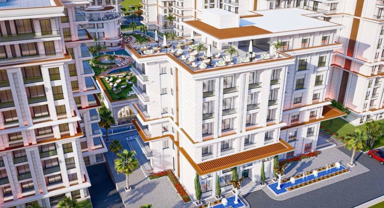 A Magnificent Life with Rental Guarantee Begins in Cyprus Iskele Long Beach 1+1 Apartments for Sale