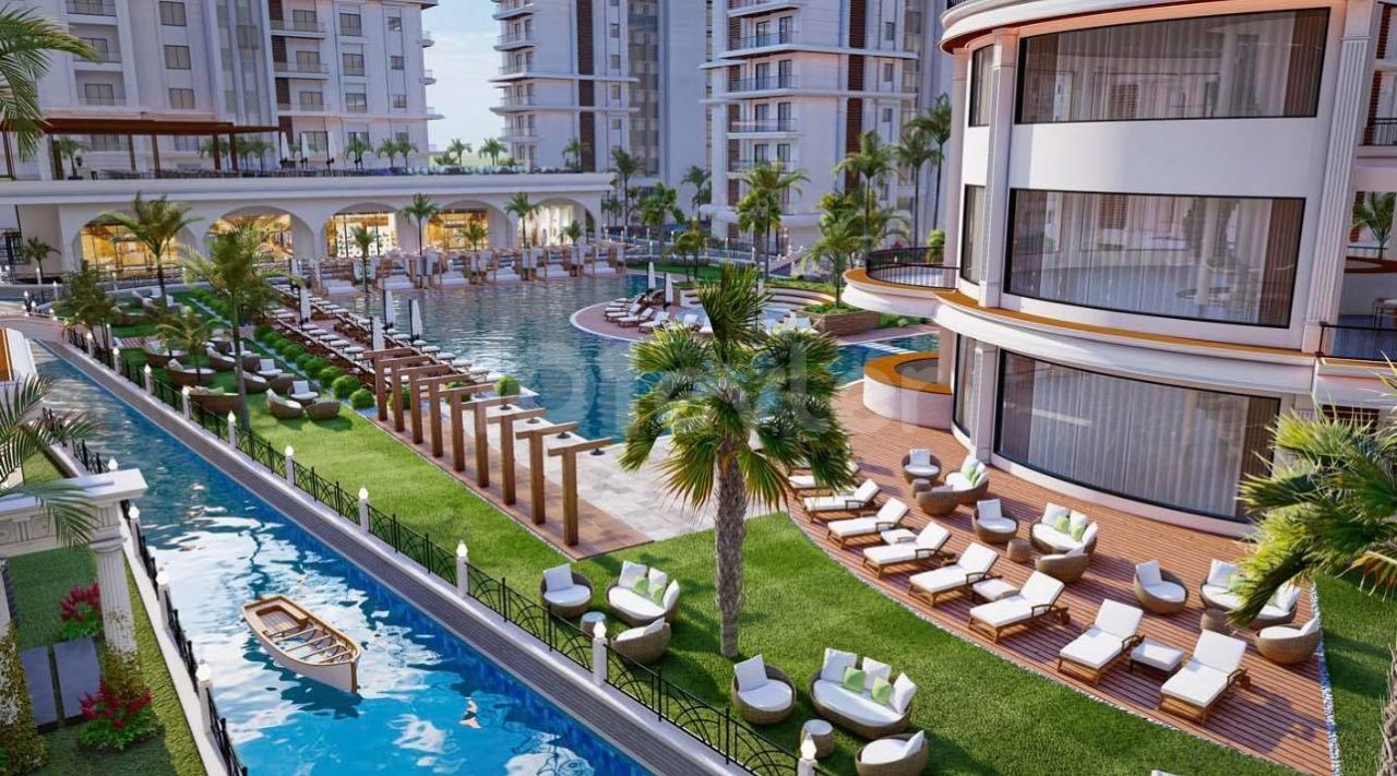 A Magnificent Life with Rental Guarantee Begins in Cyprus Iskele Long Beach 1+1 Apartments for Sale