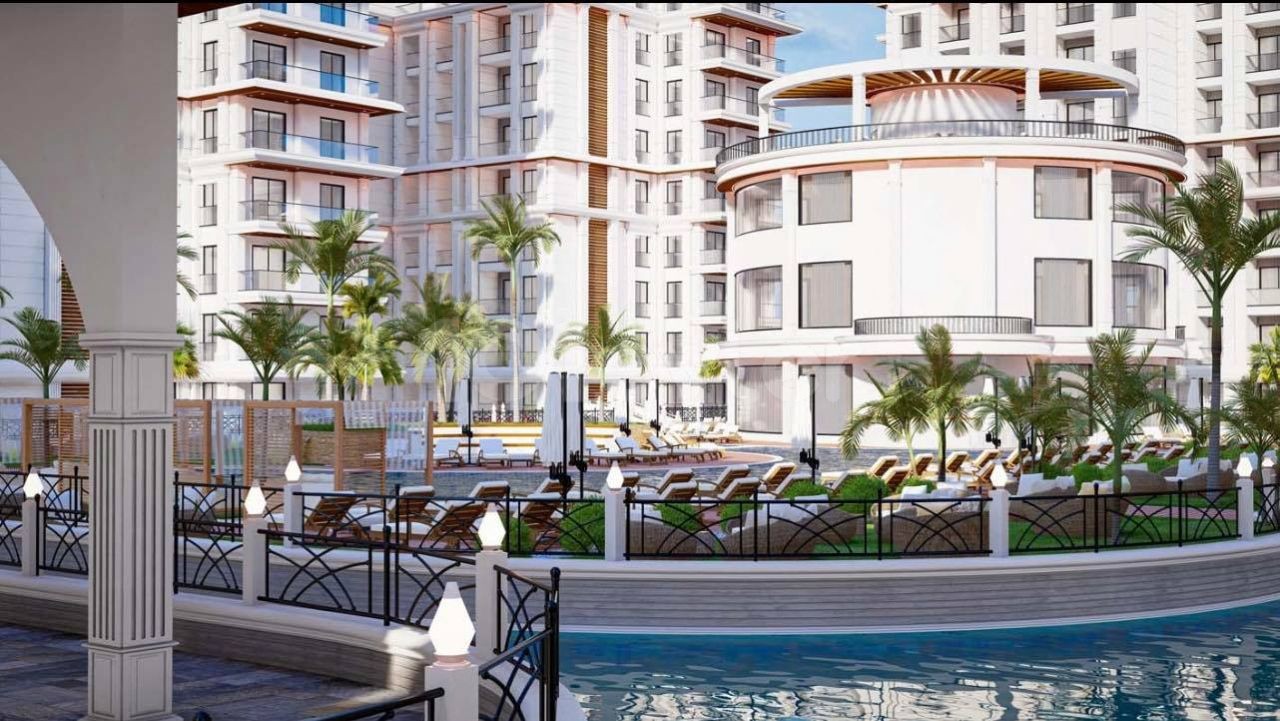 A Magnificent Life with Rental Guarantee Begins in Cyprus Iskele Long Beach 1+1 Apartments for Sale