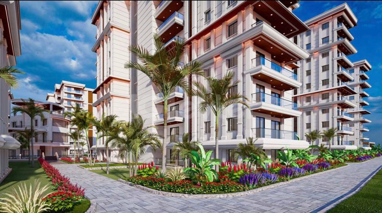 A Magnificent Life with Rental Guarantee Begins in Cyprus Iskele Long Beach 1+1 Apartments for Sale