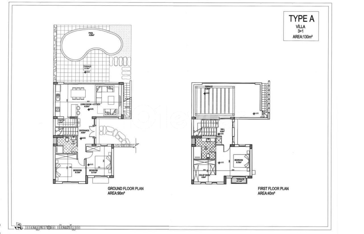 Ein Leben am Meer beginnt in Zypern Girne Lapta 1+1 Penthouse-Wohnungen mit Zahlungsplan zum Verkauf