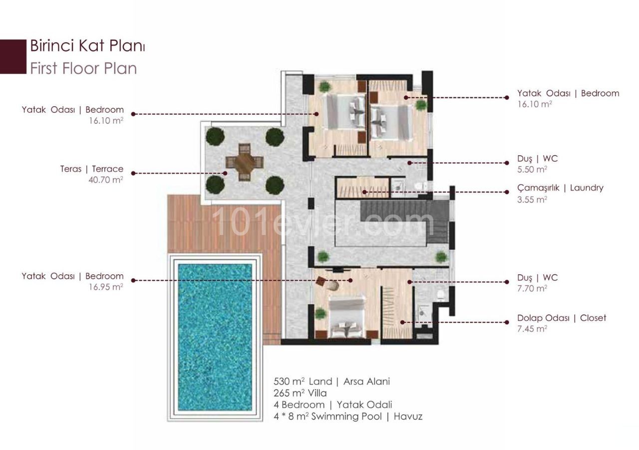 YENİBOĞAZİÇİ’NDE ÖZEL VE TEK TASARIMLI SATILIK LÜKS VİLLA    ***£370.000***