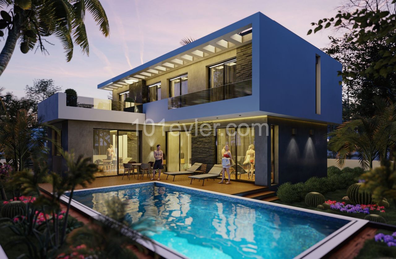 EXKLUSIVE UND EINZELDESIGN-LUXUSVILLA ZUM VERKAUF IN YENIBOGAZICI ***LLOGARA 265.000*** ** 