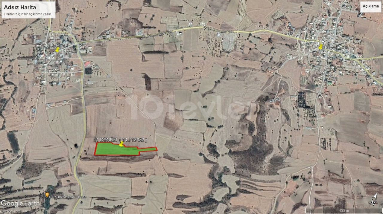 Земля на продажу в Турналар Общая площадь  14718 кв. метров £90.000 