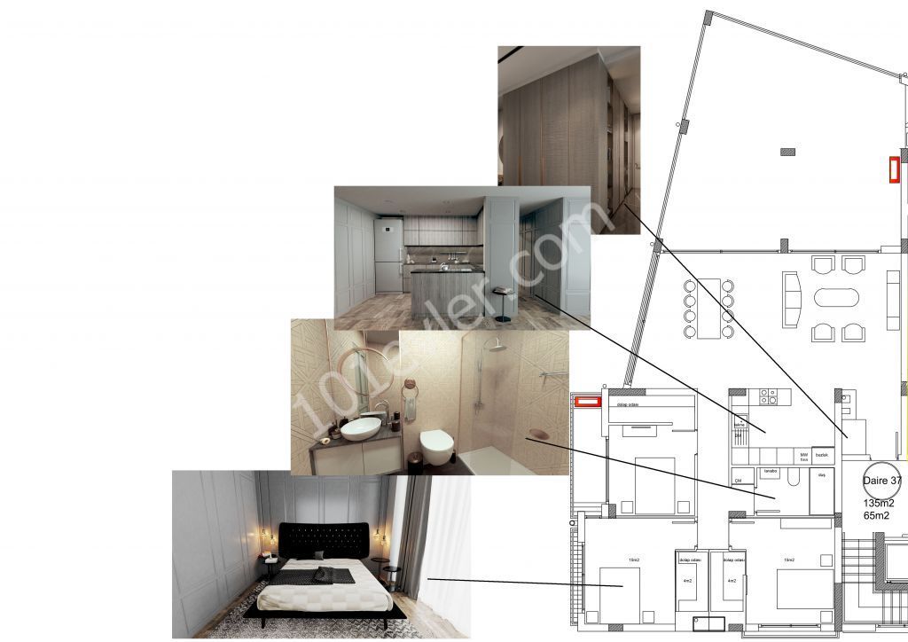 2 bedroom Apartment for sale in Kyrenia Zeytinlik 