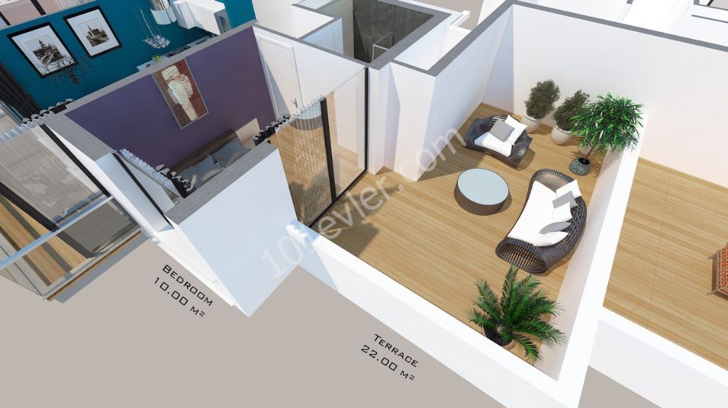 1+1 Apartment for sale in Kyrenia Center 