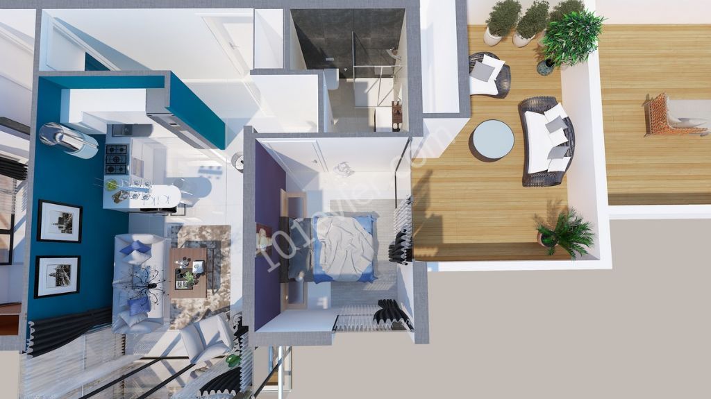 1+1 Apartment for sale in Kyrenia Center 