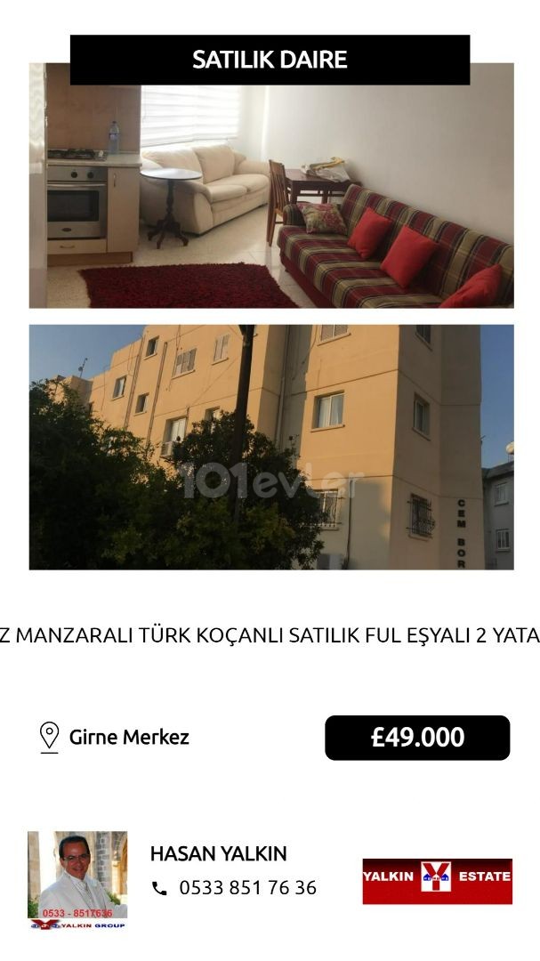 Voll möblierte 2-Zimmer-Wohnung zum Verkauf in türkischen KOKANLI mit Meerblick in Kyrenia ** 