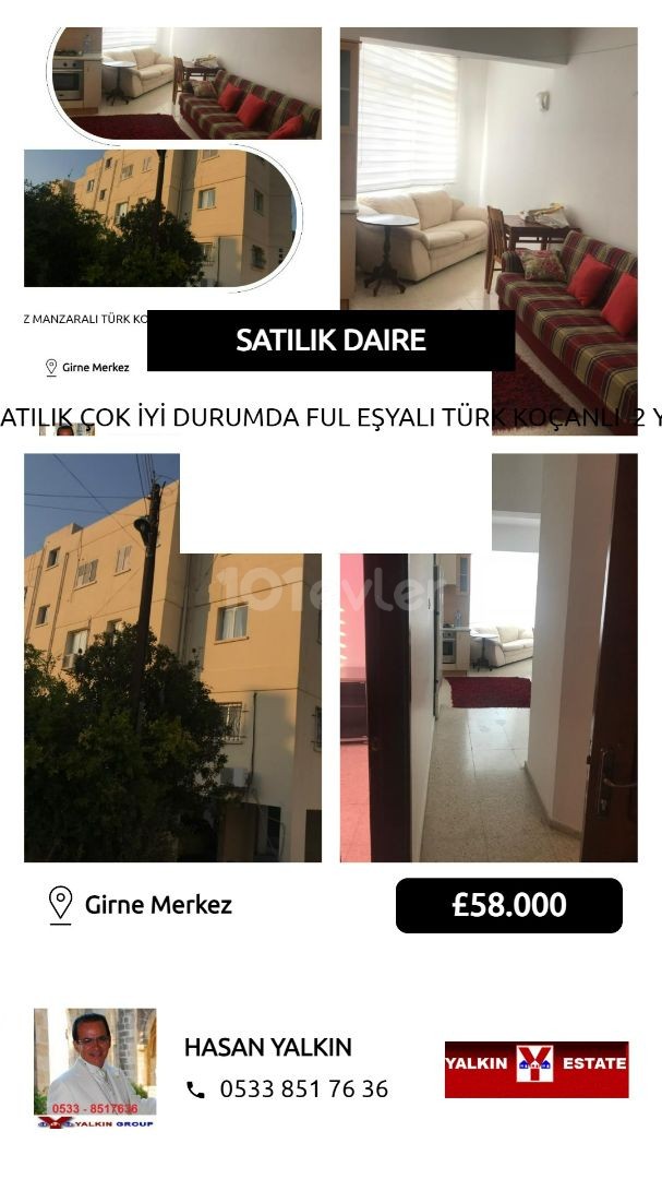 Voll möblierte 2-Zimmer-Wohnung zum Verkauf in türkischen KOKANLI mit Meerblick in Kyrenia ** 