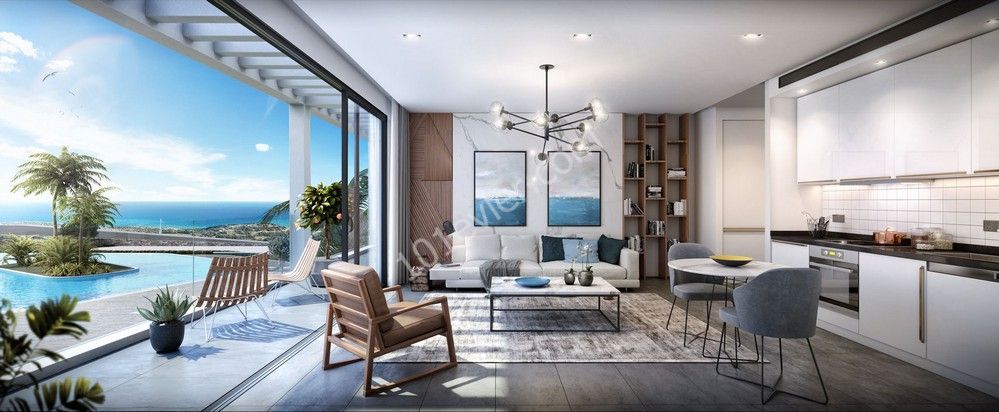 Girne, Esentepe'de 2 yatak odalı satılık denize sıfır penthouse 