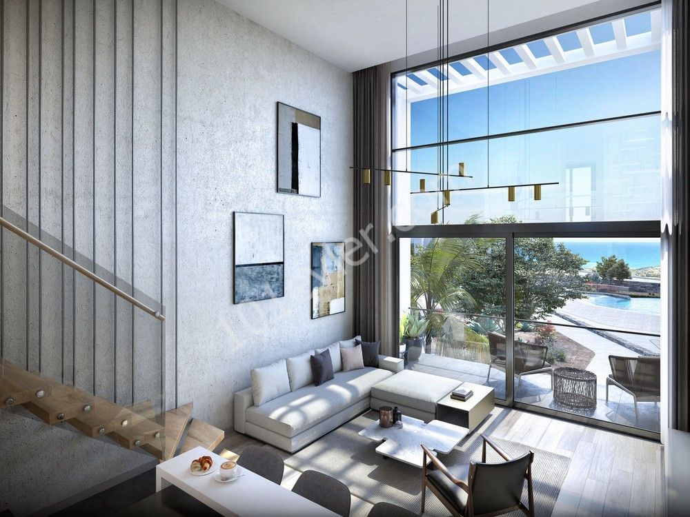 Girne, Esentepe'de 1+1 denize sıfır yeni satılık apartman 