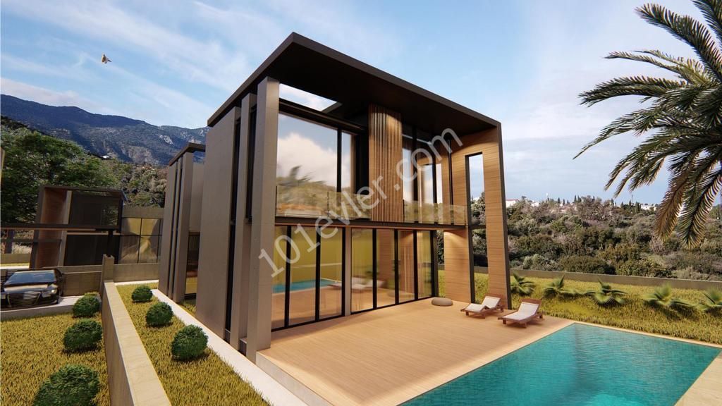 Girne Yeşiltepe Super Manzaraları 4+1 Havuzlu Satılık Villa 