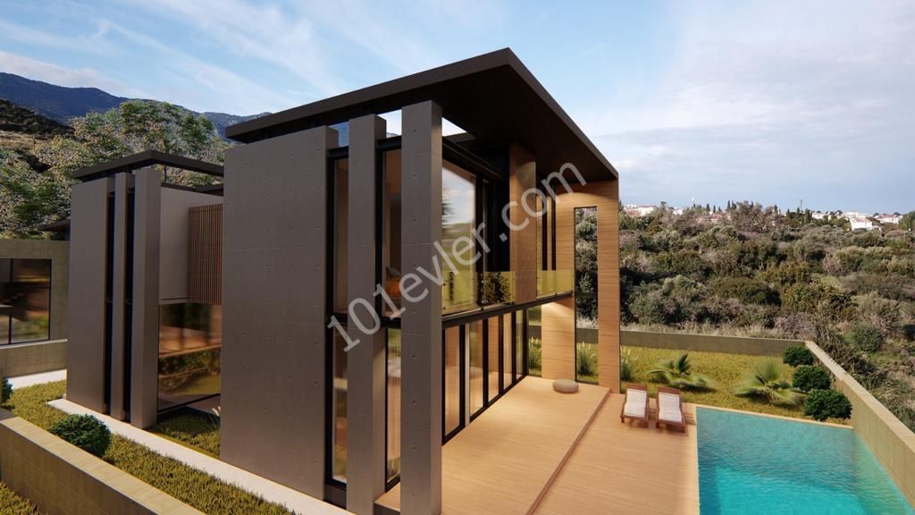 Girne Yeşiltepe Super Manzaraları 4+1 Havuzlu Satılık Villa 