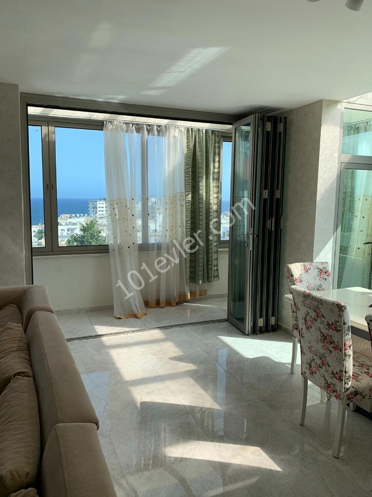 3+1 luxury penthouse for rent in center of Kyrenia.Sea ,City and Mountains  Views.