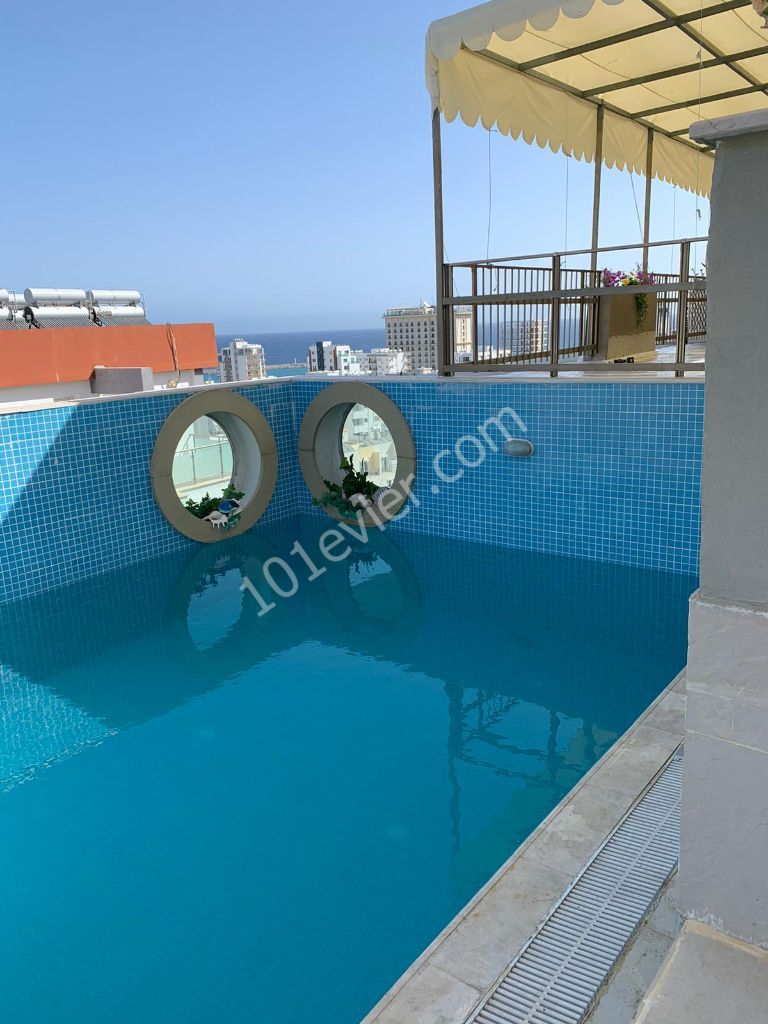 3+1 luxury penthouse for rent in center of Kyrenia.Sea ,City and Mountains  Views.