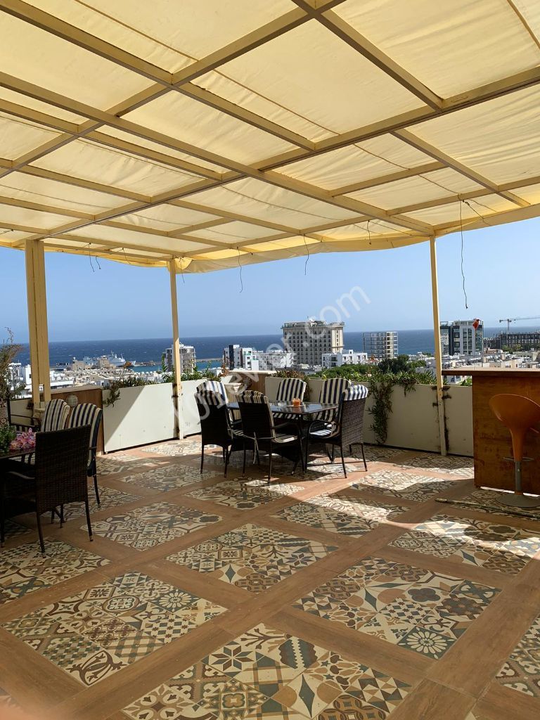 3+1 luxury penthouse for rent in center of Kyrenia.Sea ,City and Mountains  Views.