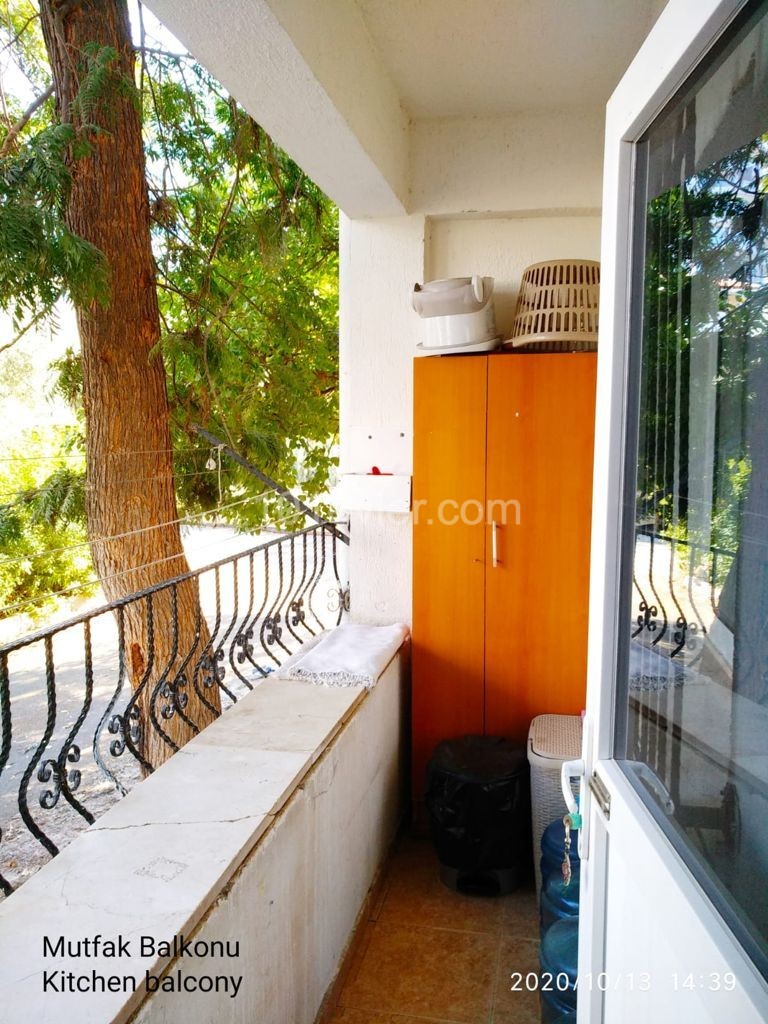 3+1 fully furnished flat for rent in the center of Kyrenia.  Garden, garage, gazebo… FAMILY RENTED ONLY