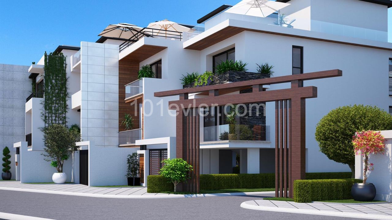 Amazing project in Zeytinlik, ready to move! 2+1 apartment and triplex villas for sale in beautiful site with swimming pool.