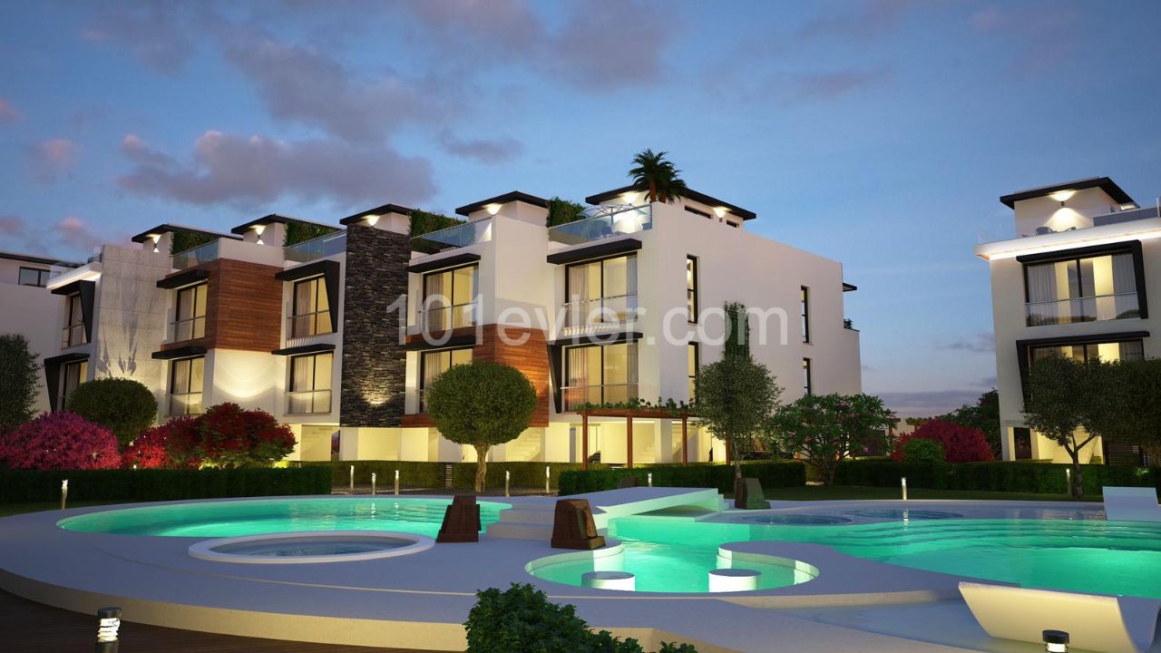 Amazing project in Zeytinlik, ready to move! 2+1 apartment and triplex villas for sale in beautiful site with swimming pool.