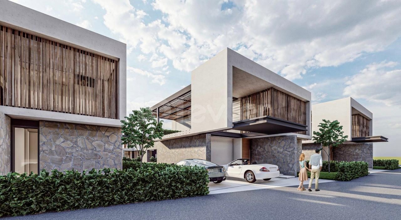 Modern design detached villa whose construction has just started in Karaoğlanoğlu