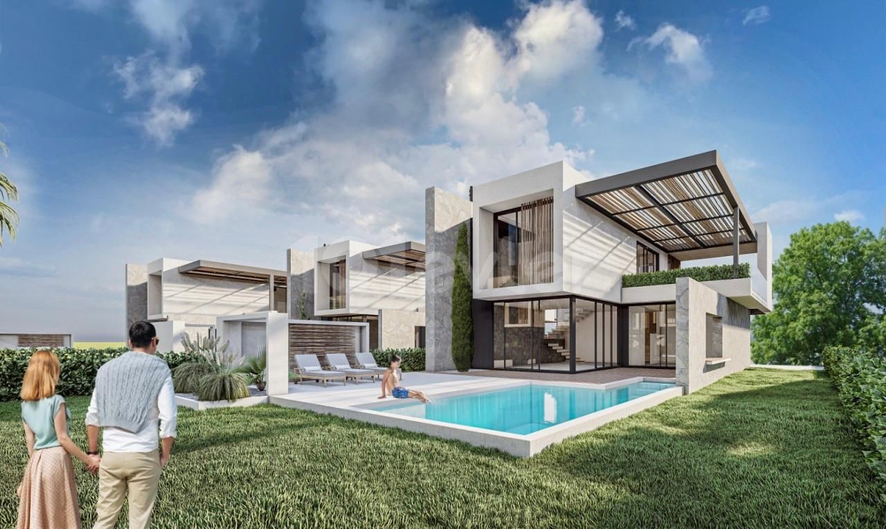 Modern design detached villa whose construction has just started in Karaoğlanoğlu