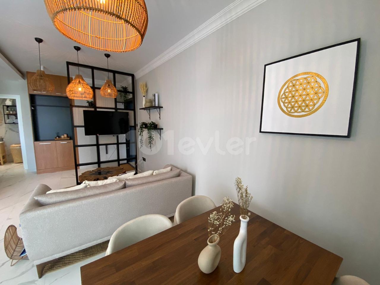 1+1 apartment for sale in Karaoğlanoğlu with garden 